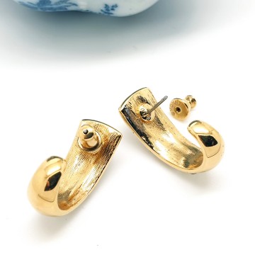 Monet half hoop earrings with clear rhinestones - Bliinkt