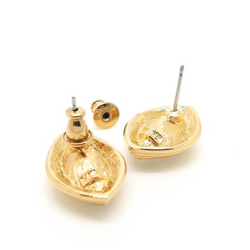 Monet - catseye stud earrings with crystal glass stone - Bliinkt