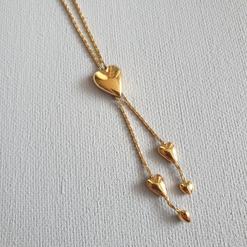 Monet goldtone lariat heart necklace