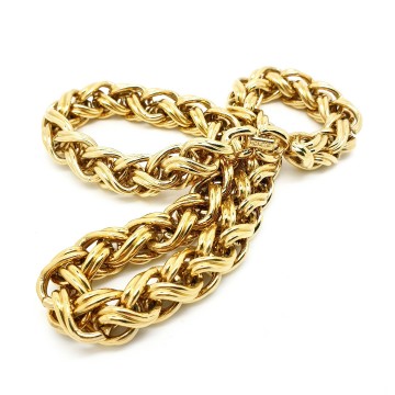 Monet korte, dikke, zware goudkleurige schakelketting gesigneerd