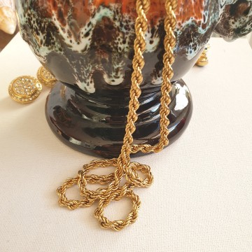Monet long goldtone twisted rope necklace