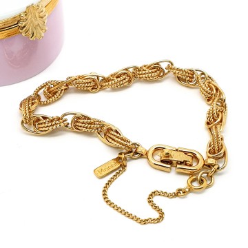 Monet link bracelet with safety chain and box clasp