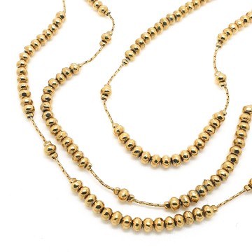Monet - long goldtone necklace with tiny beads - Bliinkt