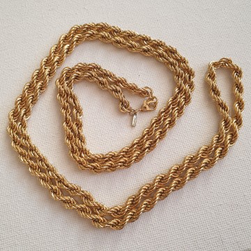 Monet long goldtone twisted rope necklace