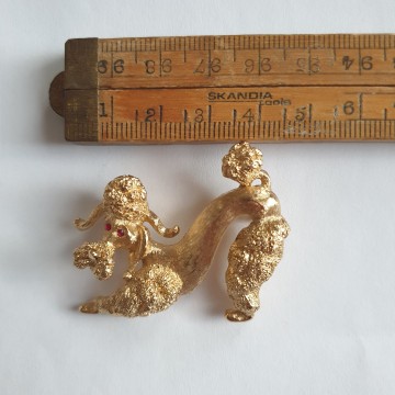 Monet - goldtone poodle brooch