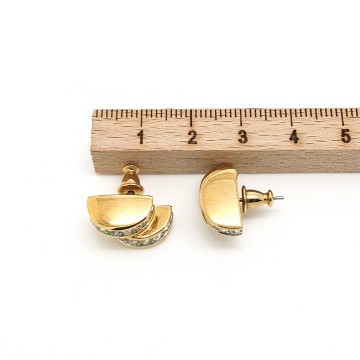 Monet - goldtone earrings with clear rhinestones - Bliinkt