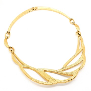 Monet - goldtone necklace with clear rhinestones - Bliinkt