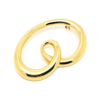 Monet shiny goldtone pretzel shaped brooch - Bliinkt