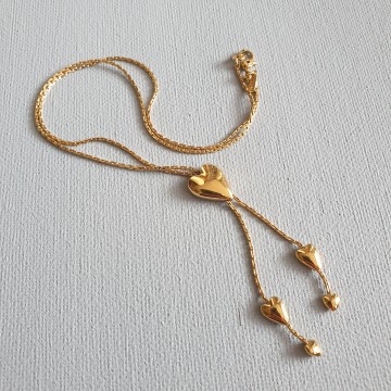 Monet goldtone lariat heart necklace