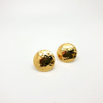 Monet round hammered goldtone earrings - Bliinkt