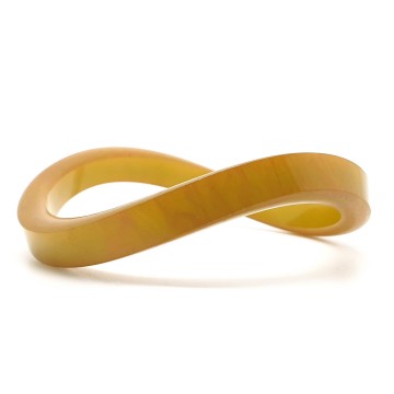 Bakelite curved mustard coloured bangle - Bliinkt