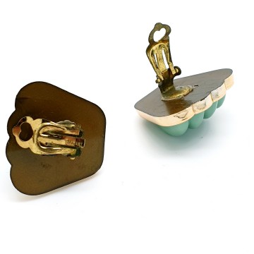 Germany signed mother of pearl green earrings