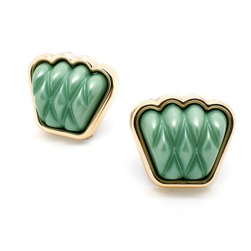 Germany signed mother of pearl green earrings