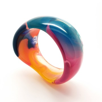 Multicolour irregularly shaped plastic bangle