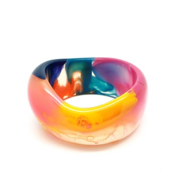 Multicolour irregularly shaped plastic bangle