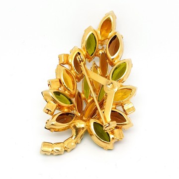 Multicoloured goldtone Juliana-style brooch
