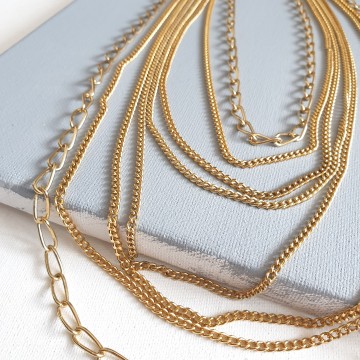 Multistrand goldtone 50s/60s necklace