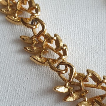 Napier goldtone leaves necklace bracelet earring set