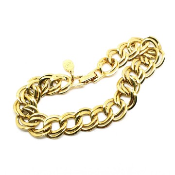 Napier gold plated schakelarmband met dubbele schakel merkje