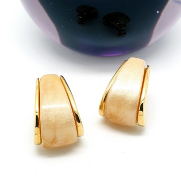 Napier - champagne coloured goldtone earrings - Bliinkt