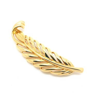 Napier - shiny leaf brooch 90s - Bliinkt