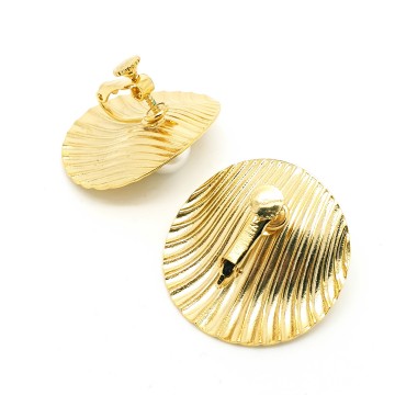 Napier goldtone shell earrings with faux pearl