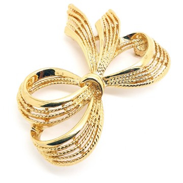 Napier - goldtone bow brooch - Bliinkt