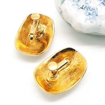 Napier - goldtone white enamelled earrings - Bliinkt