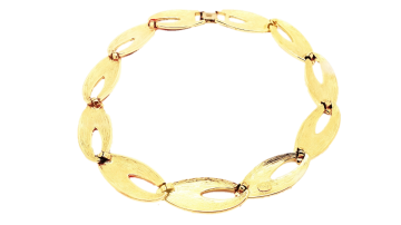 Napier korte schakelketting in goud en rood 80's achterkant