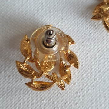 Napier goldtone leaves stud earrings