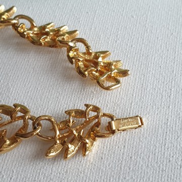 Napier goldtone leaves necklace bracelet earring set