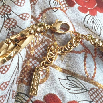 Napier short goldtone twisted three string necklace