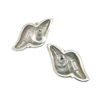 Napier silvertone stud earrings signed   bliinkt