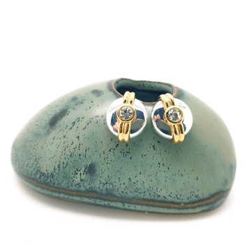 Napier duotone earrings with clear - Bliinkt