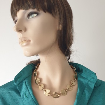 Nelly Biche de Bère - goldtone disks necklace - Bliinkt