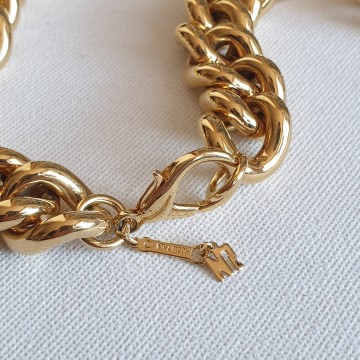 Nina Ricci goldtone link necklace signed with hangtag and bracelet