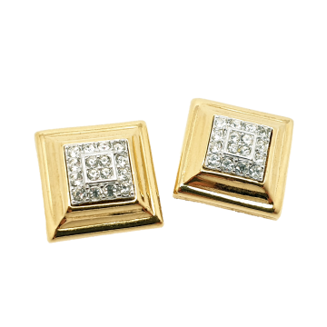 Nina Ricci oorbellen goudkleurig strass