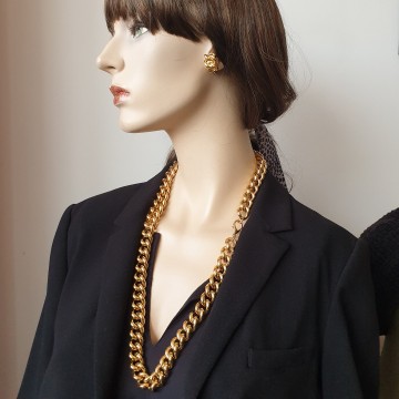 Nina ricci long goldtone link necklace and bracelet combined