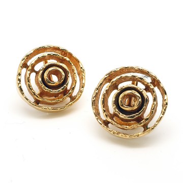 Goldtone open work circles earrings - Bliinkt