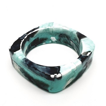 Turquoise black and white square bangle - Bliinkt
