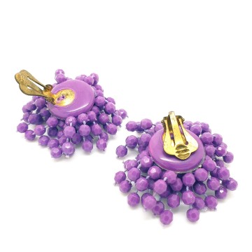 Purple plastic spray earrings 50s - Bliinkt