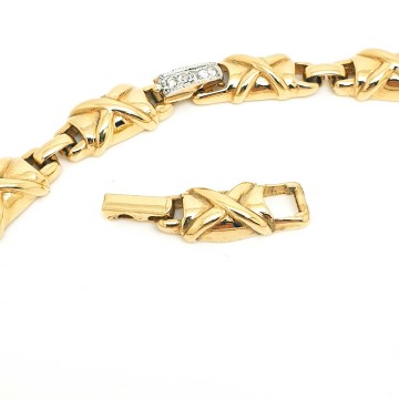 Puccini - short goldtone necklace with clear rhinestones - Bliinkt