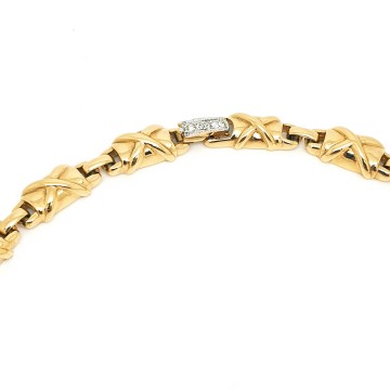 Puccini - short goldtone necklace with clear rhinestones - Bliinkt