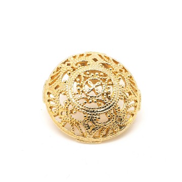 Ronde goudkleurige opengewerkte sjaalclip - Bliinkt
