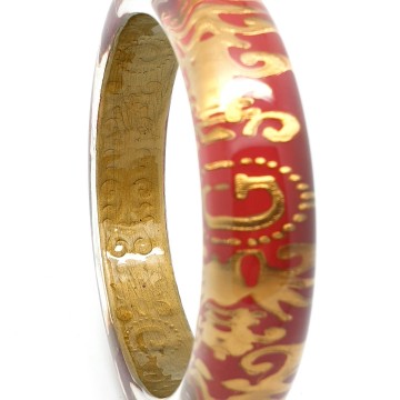 Red golden 'G' bangle