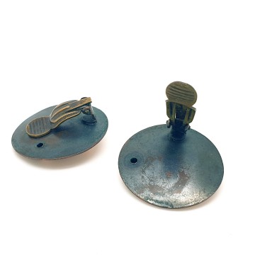 Round copper clip earrings - Bliinkt
