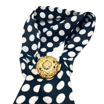 Ronde goudkleurige opengewerkte sjaalclip - Bliinkt