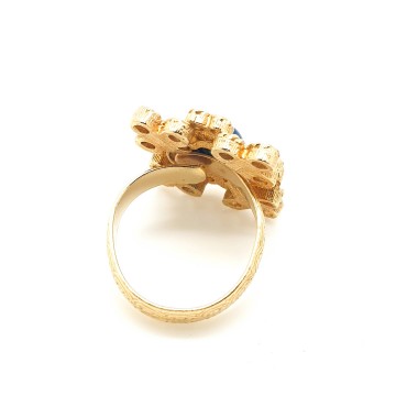 Sarah Coventry - 'Victoria blue', 1975 - goldtone ring with lapis blue cabochon - Bliinkt