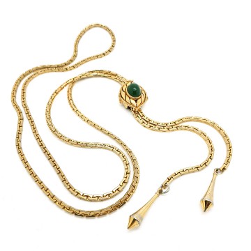 Sarah Coventry 'Lariat' 1979 goudkleurige ketting met slider