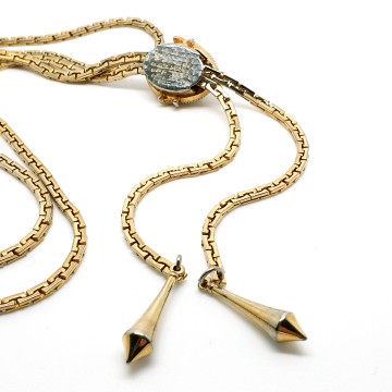 Sarah Coventry 'Lariat' 1979 goudkleurige ketting met slider